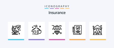 Insurance Line 5 Icon Pack Including wheels. bed. child. shield. insurance. Creative Icons Design