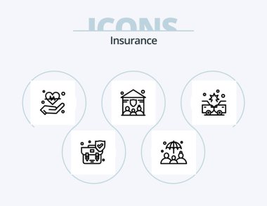 Insurance Line Icon Pack 5 Icon Design. shield. insurance. insurance. world. investment