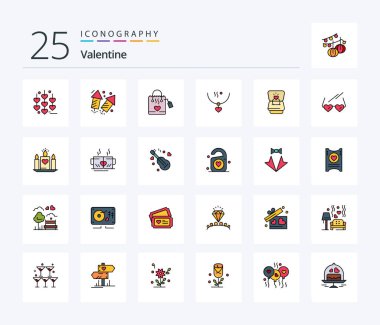 Valentine 25 Line Filled icon pack including love. wedding. love. party. love