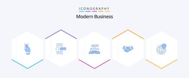 Modern Business 25 Blue icon pack including online. dialog. conversation. consulting. chat
