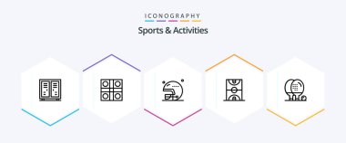Sports and Activities 25 Line icon pack including game. basketball. ludo game. ball. rugby