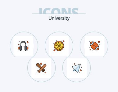 University Line Filled Icon Pack 5 Icon Design. monitor. speech. education. rostrum. podium