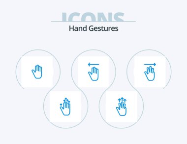 Hand Gestures Blue Icon Pack 5 Icon Design. hand. gestures. body language. arrow.
