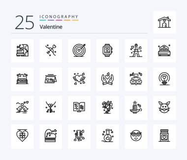 Valentine 25 Line icon pack including love. love. archery. day. valentine