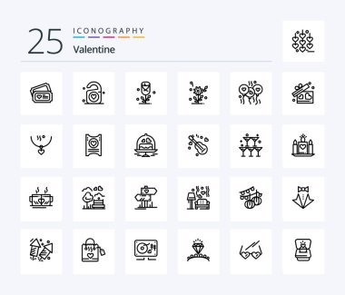 Valentine 25 Line icon pack including love. love. tag. day. valentine