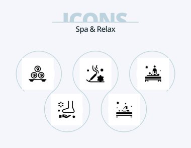 Spa And Relax Glyph Icon Pack 5 Icon Design. . spa . spa . relaxation . massage