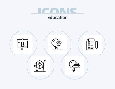 Education Line Icon Pack 5 Icon Design. knowledge. education. science. school