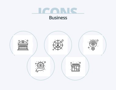 Business Line Icon Pack 5 Icon Design. business. id card. achievement. id. business