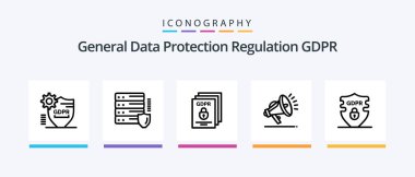 Gdpr Line 5 Icon Pack Including security. alarm. terms. gdpr. protect. Creative Icons Design