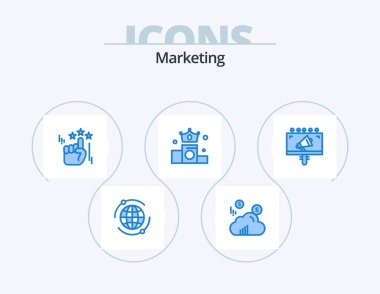 Marketing Blue Icon Pack 5 Icon Design. . billboard. marketing. advertisement. position