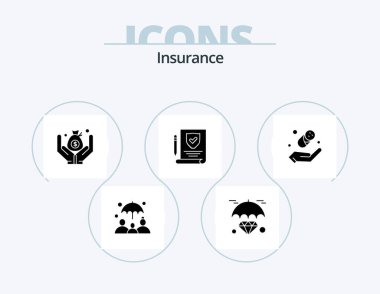 Insurance Glyph Icon Pack 5 Icon Design. . protection. money. insurance. policy