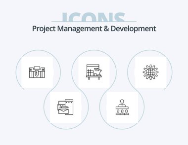 Proje Yönetimi ve Geliştirme Hattı Simgesi 5 Simge Tasarımı. Gelen kutusu. Para için. - Telefon. Yapıyor. Kazançlar