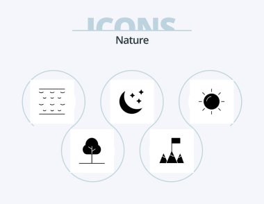 Doğa sembolü simgesi 5 Simge Tasarımı. - Evet. - Evet. Ay. Güneş. Doğa