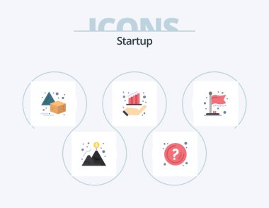 Başlangıç Düz Simge Paketi 5 Simge Tasarımı. Bitir. Finans. Bilgi. Veri. dönüşüm