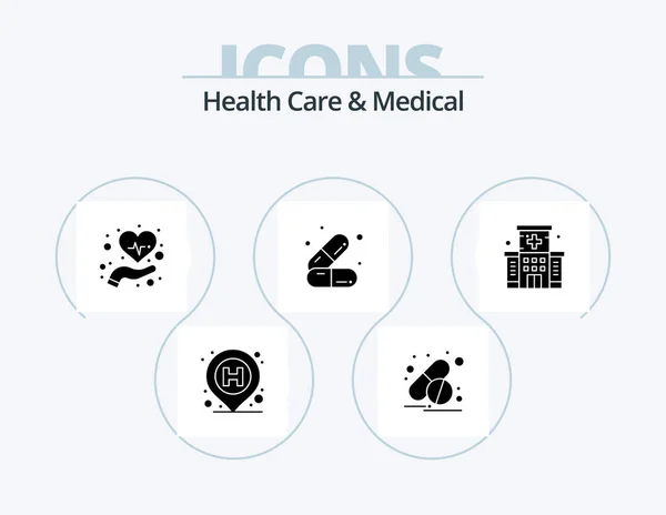 Health Care Medical Glyph Icon Pack Icon Design Medical Healthcare — Stockový vektor