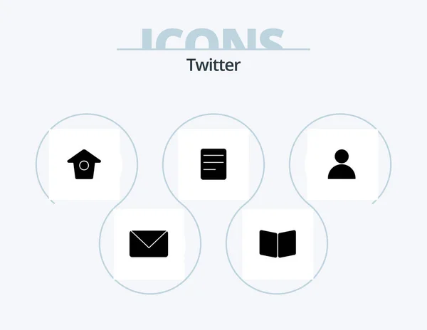 Twitter Glyph Icon Pack Icon Design Twitter Contacts Cover Chat — 图库矢量图片