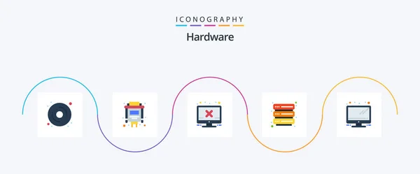 Hardware Flat Icon Pack Including Screen Monitor Security — 图库矢量图片