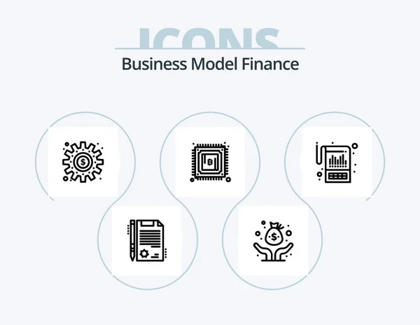 Finance Line Icon Pack Diseño Iconos Transacción Préstamo Regreso Costes — Archivo Imágenes Vectoriales