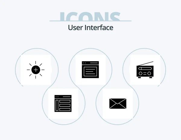 Interfejs Użytkownika Glyph Icon Pack Icon Design Użytkownik Interfejs Interfejs — Wektor stockowy
