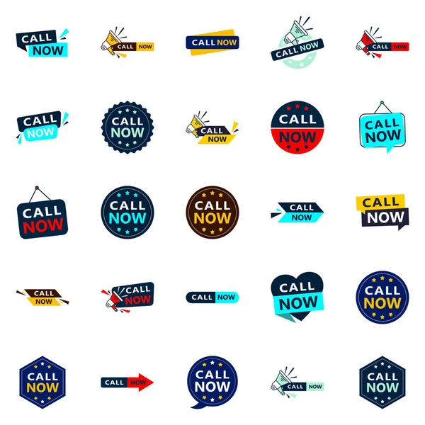 Innovative Typographic Banners Promoting Phone Calls — Stockvector