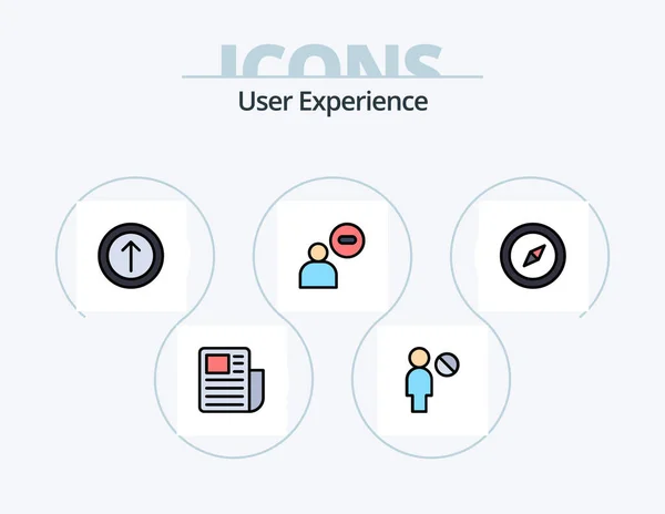 User Experience Line Filled Icon Pack Icon Design Male Magnifying — Stok Vektör