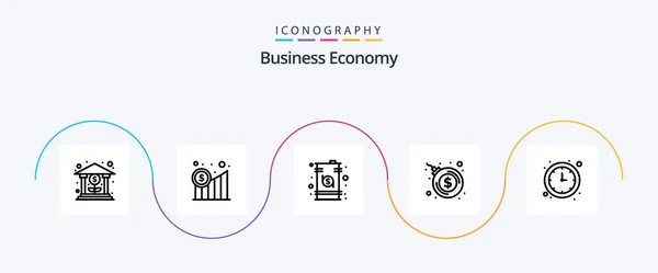 Economy Line Icon Pack Including Economy Dollar Business Bombshell Money — Image vectorielle