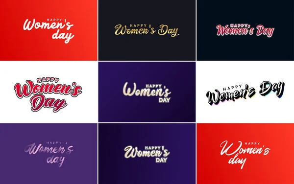 Abstract Happy Women Day Logo Love Vector Design Pink Red — Stockový vektor