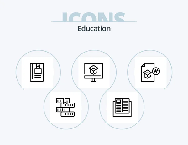 Education Line Icon Pack Icon Design Internet Negocios Escuela Presentación — Archivo Imágenes Vectoriales