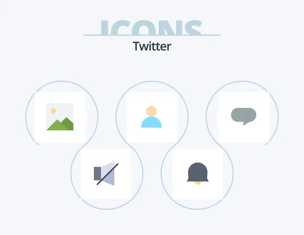 Twitter Flat Icon Pack Icon Design Chatting Image Chat Twitter — Stok Vektör