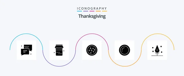 Thanks Giving Glyph Icon Pack Including Thanks Snack Feather Thanks — Vettoriale Stock
