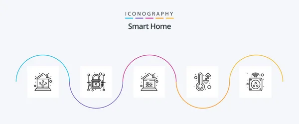 Smart Home Line 5 Icon Pack Including weather. temperature. private. smart. setting