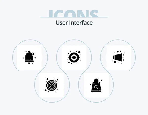 User Interface Glyph Icon Pack Icon Design Volume Notification Half — Stock vektor