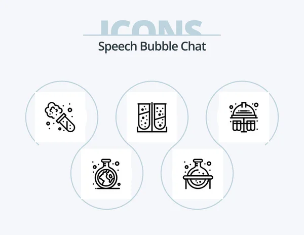 Chat Line Icon Pack Icon Design Messaging Chat Approve Chatting — Stok Vektör