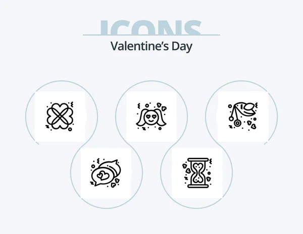Valentines Day Line Icon Pack Icon Design Invite Love Web — Stock Vector