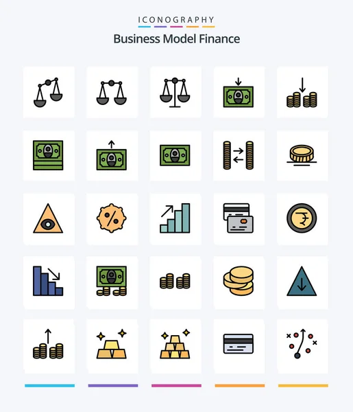 Creative Finance Line Filled Icon Pack Pyramid Eye Money Money — Vettoriale Stock