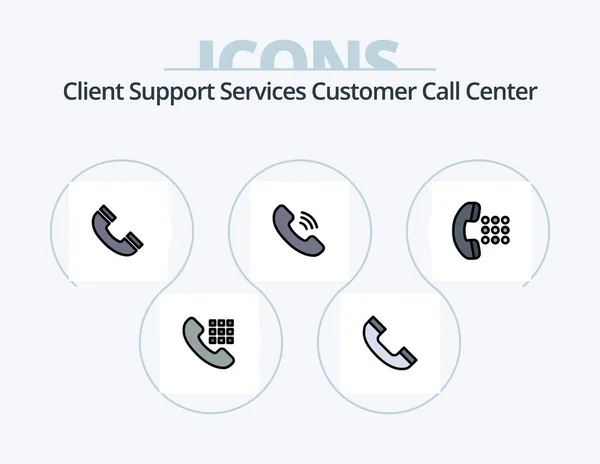 Call Line Filled Icon Pack Icon Design Contact Callback Call — Stock Vector