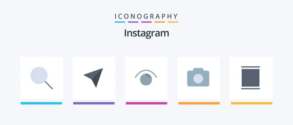 Instagram Flat Icon Pack Including Sets Watch Instagram Image Creative — Stockvektor