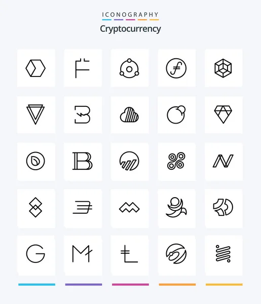 Creative Cryptocurrency Outline Icon Pack Coin Crypto Crypto Currency Coin — Stock vektor