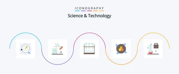 Science Technology Flat Icon Pack Including Modeling Application Computer Graphics — Stock Vector