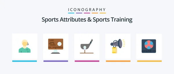 Sports Atributes Sports Training Flat Icon Pack Including Can Air — Stock Vector