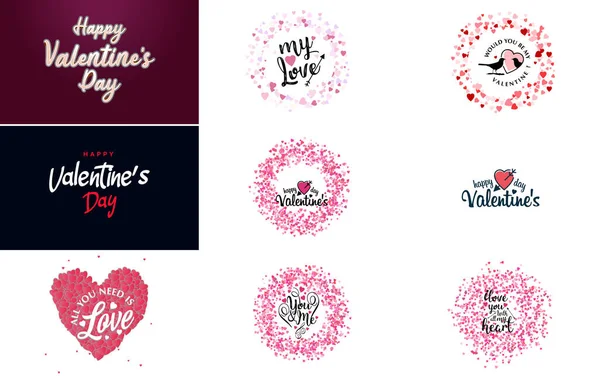 Love Word Art Design Heart Shaped Background Bokeh Effect — Stock vektor
