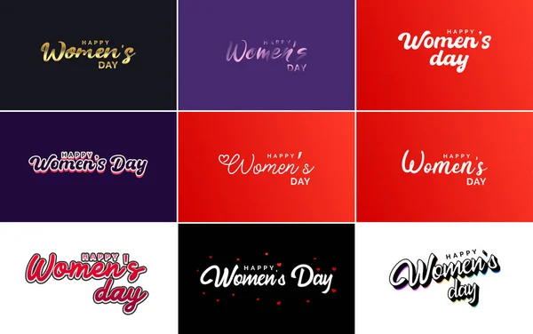 International Women Day Lettering Love Shape Suitable Use Cards Invitations — Stockvektor