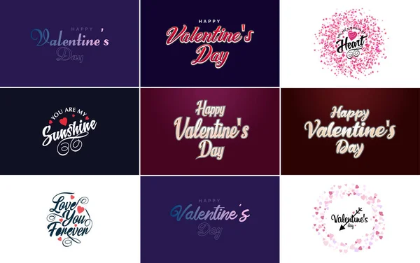 Red Flat Design Valentine Day Label Pack — Διανυσματικό Αρχείο