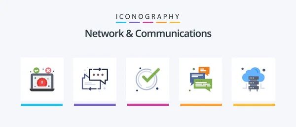 Network Communications Flat Icon Pack Including Arrow Сообщения Стрела Поболтать — стоковый вектор