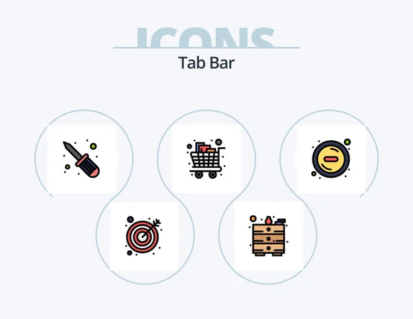 Tab Bar Line Filled Icon Pack Icon Design King Table — Vetor de Stock