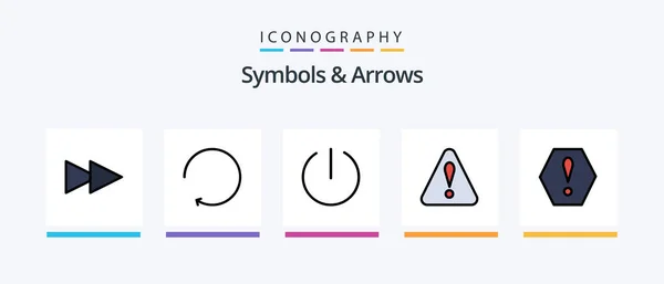 Symbols Arrows Line Filled Icon Pack Including Check Arrow Creative — Stok Vektör