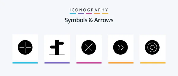 Symbols Arrows Glyph Icon Pack Including Symbolism Gold Close Right — Vector de stock