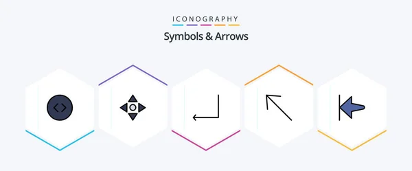 Symbols Arrows Filledline Icon Pack Including Enter Start Arrow — Wektor stockowy