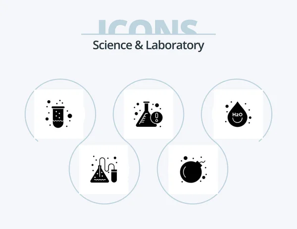 Science Glyphh Icon Pack Icon Design Напиток Тест Информация Эксперимент — стоковый вектор