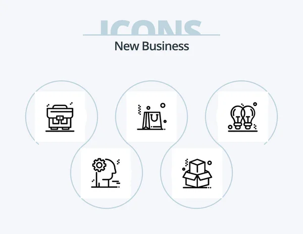 Nuova Linea Business Icon Pack Icon Design Decisione Shopping Art — Vettoriale Stock